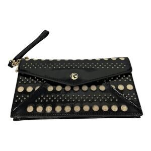 SPARTINA 449 BLACK CLUTCH PATENT LEATHER Wristlet